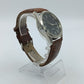 Herren Uhr Quartz Klassisch Braun Lederarmband Silber Vintage