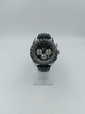 River und Lakes Chronograph Herren Uhr 5 BAR Leder Schwarz Sportlich