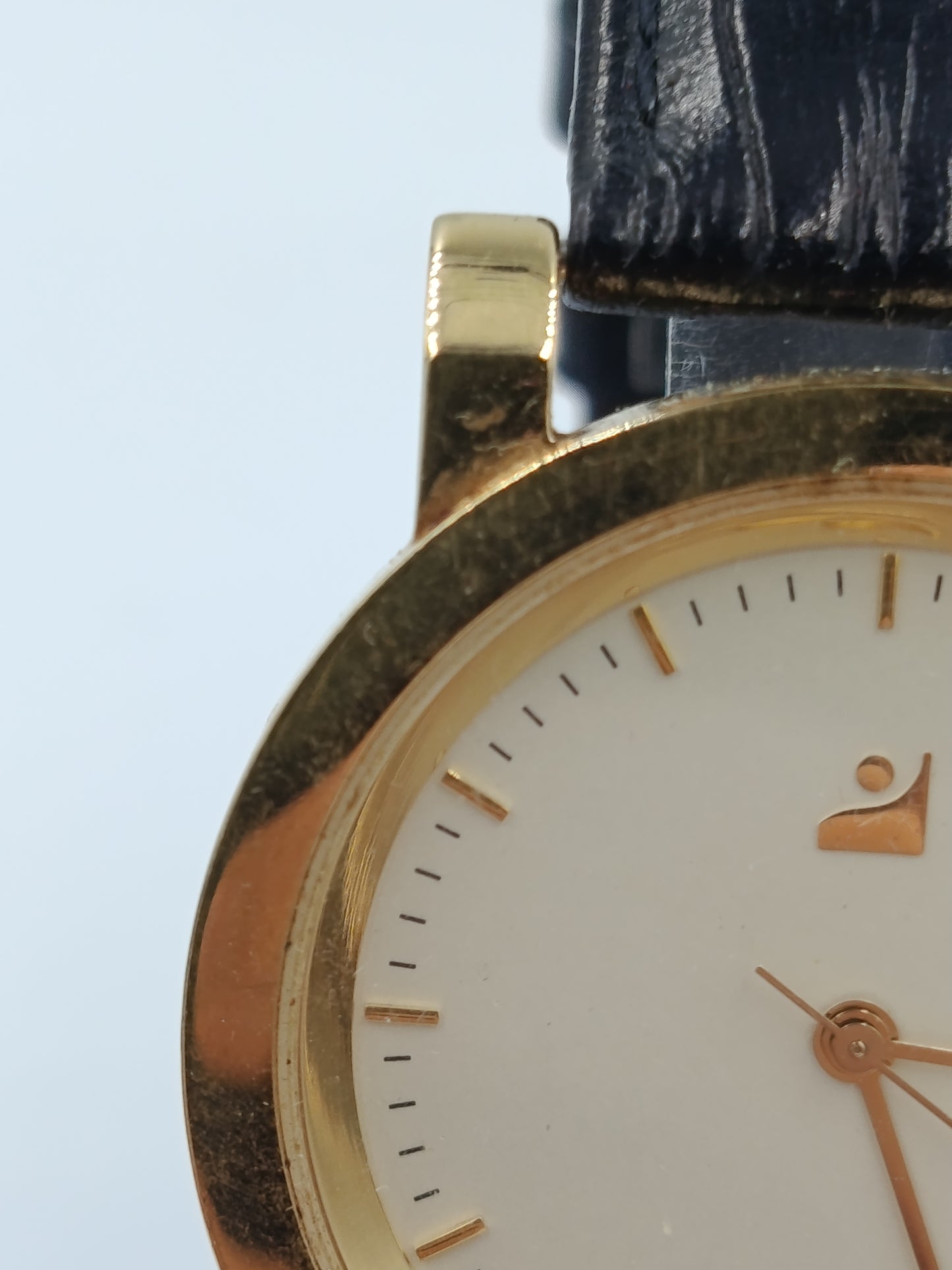 IBC Pforzheim Herren Uhr Vergoldet Datum Leder Made in Germany