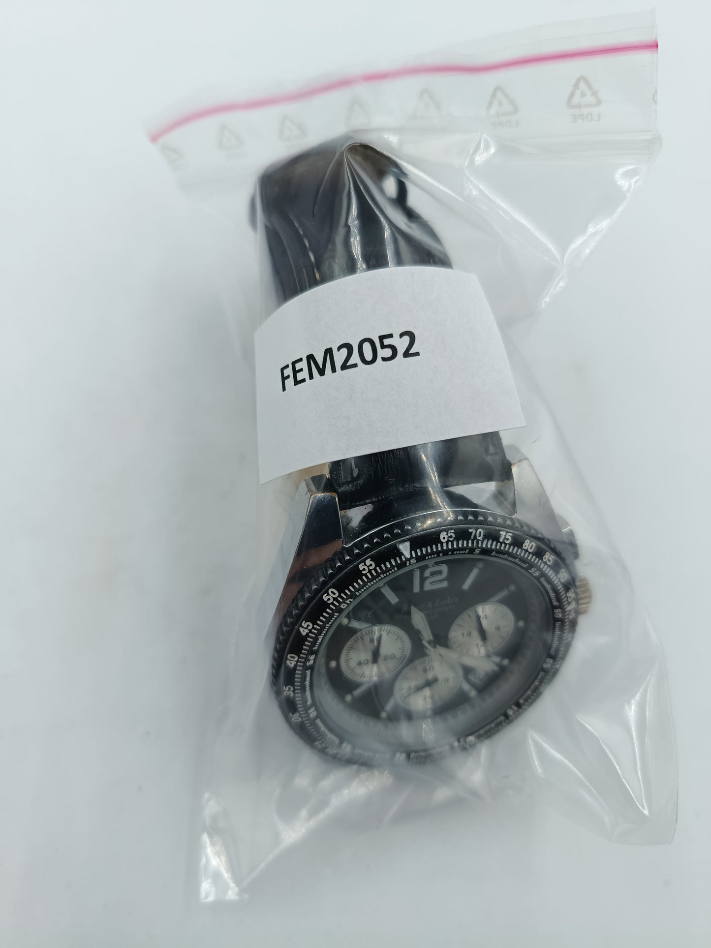 River und Lakes Chronograph Herren Uhr 5 BAR Leder Schwarz Sportlich