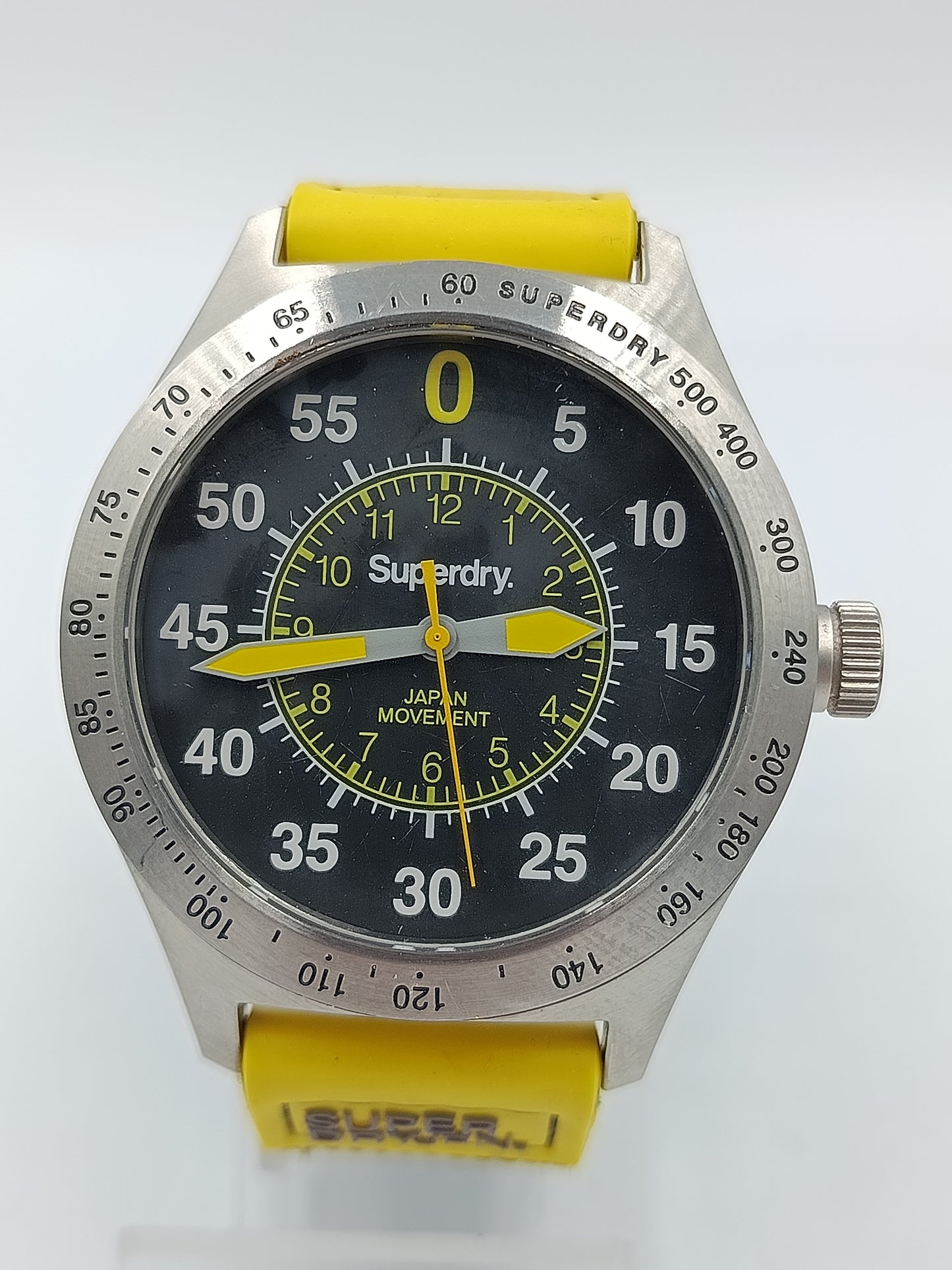 Superdry Herren Uhr Sport Gelb Schwarz Japan Movement Edelstahl