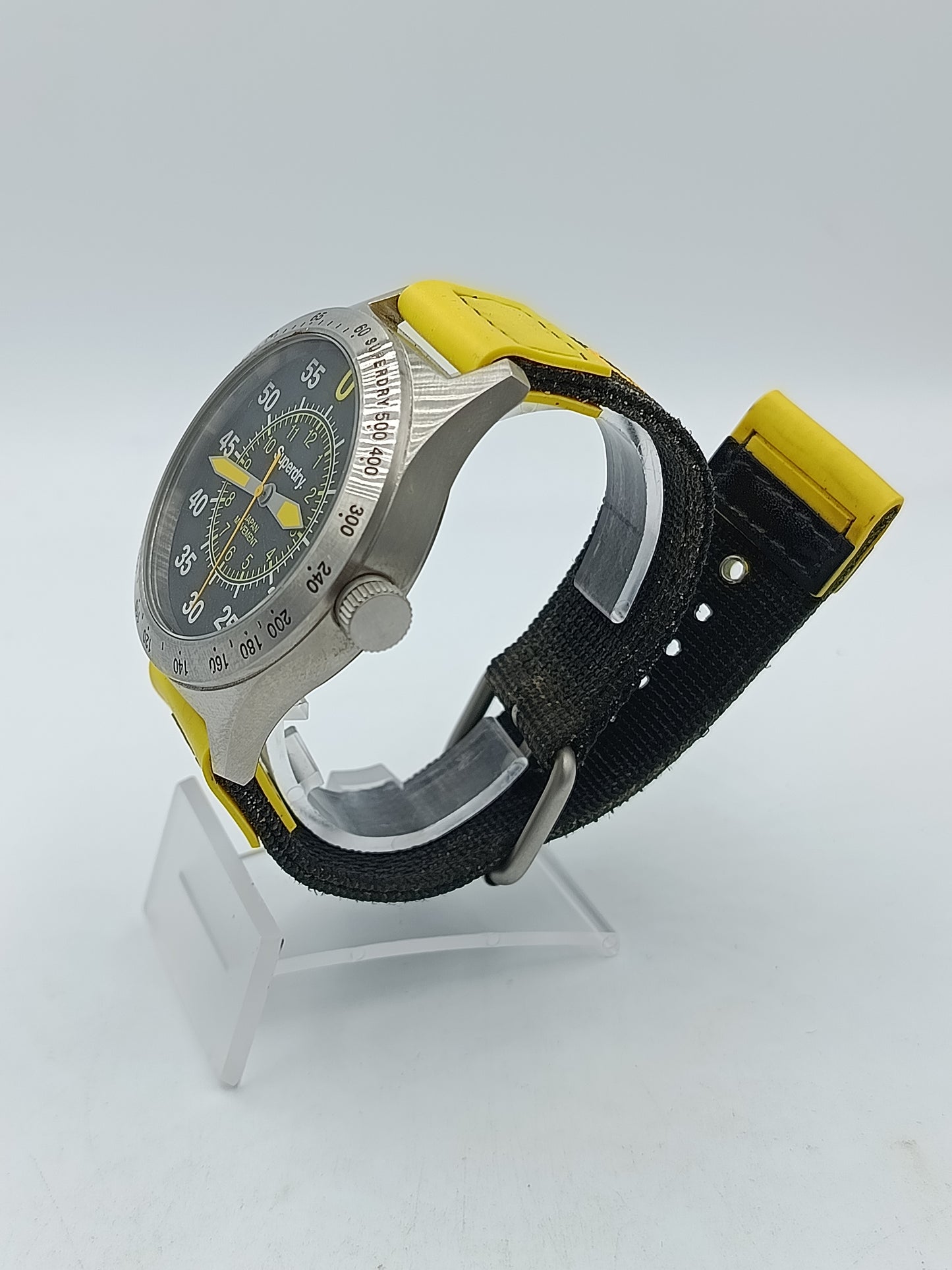 Superdry Herren Uhr Sport Gelb Schwarz Japan Movement Edelstahl