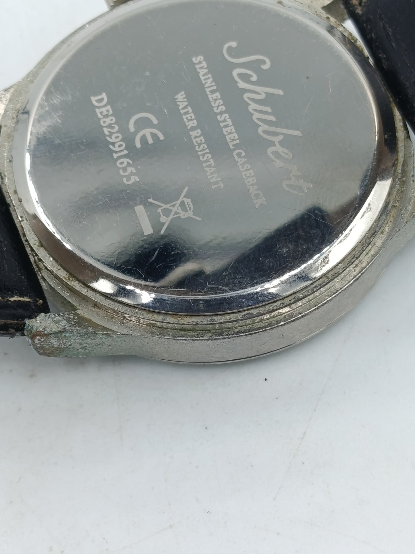 Schubert No.901 Herren Uhr Quarz Edelstahl Lederarmband Schwarz Klassisch