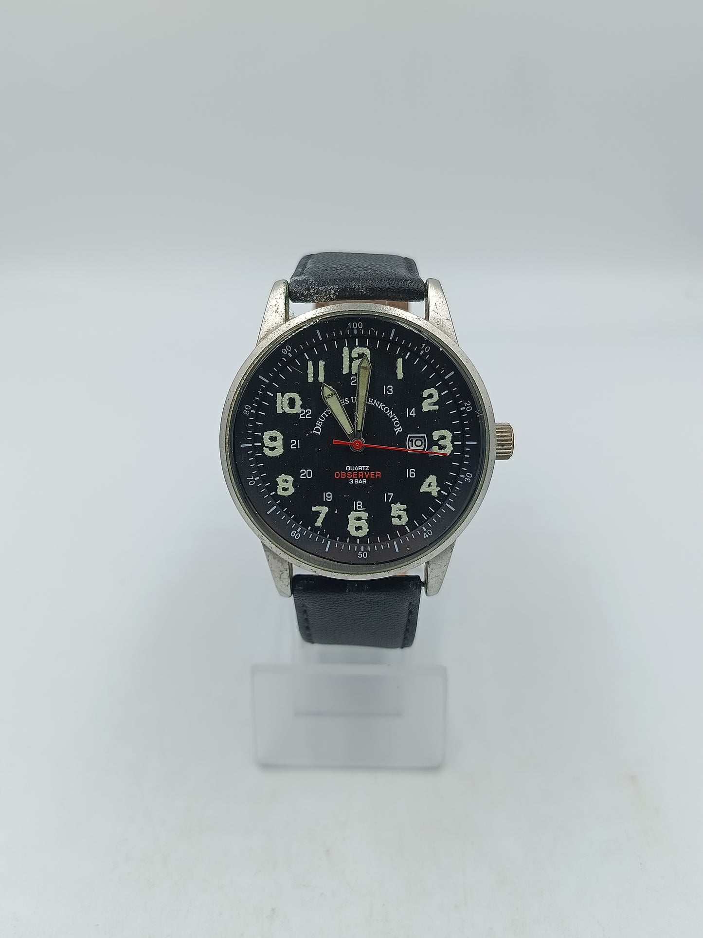 Deutsches Uhrenkontor Observer Herren Uhr Quarz 3 Bar Datum Edelstahl