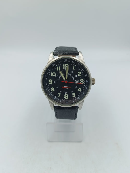 Deutsches Uhrenkontor Observer Herren Uhr Quarz 3 Bar Datum Edelstahl