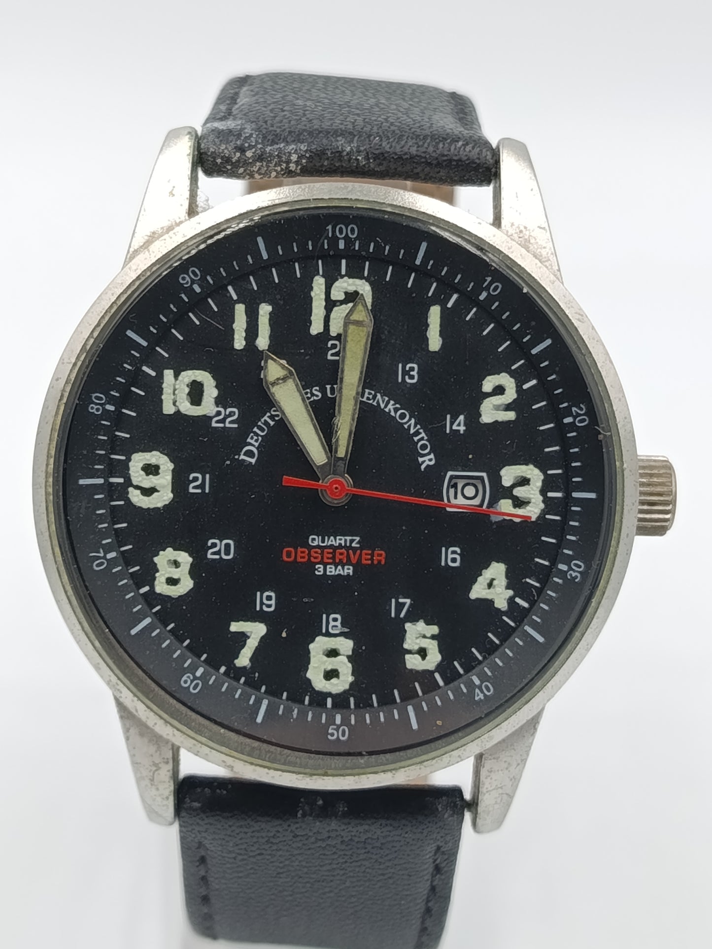 Deutsches Uhrenkontor Observer Herren Uhr Quarz 3 Bar Datum Edelstahl