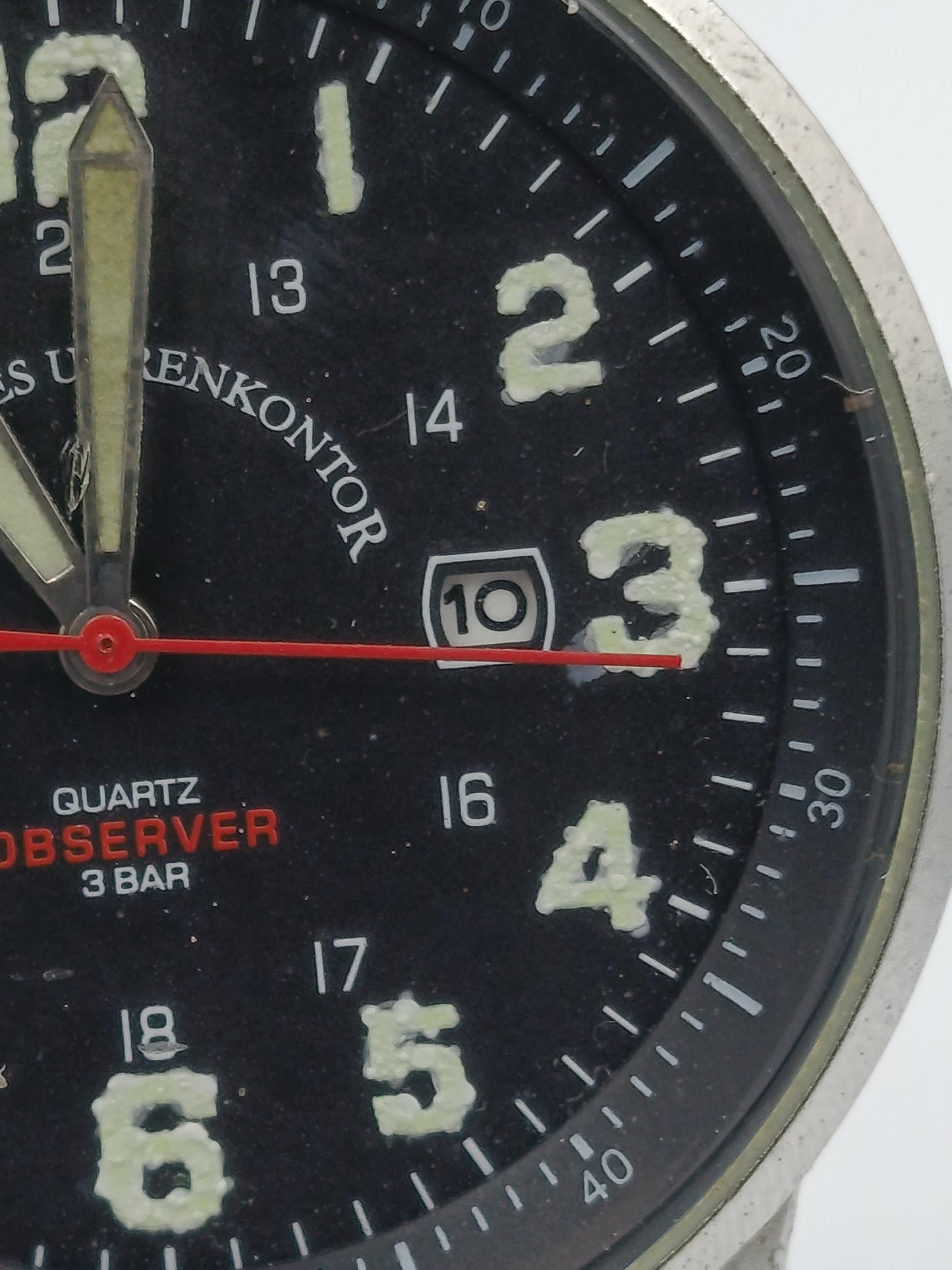 Deutsches Uhrenkontor Observer Herren Uhr Quarz 3 Bar Datum Edelstahl