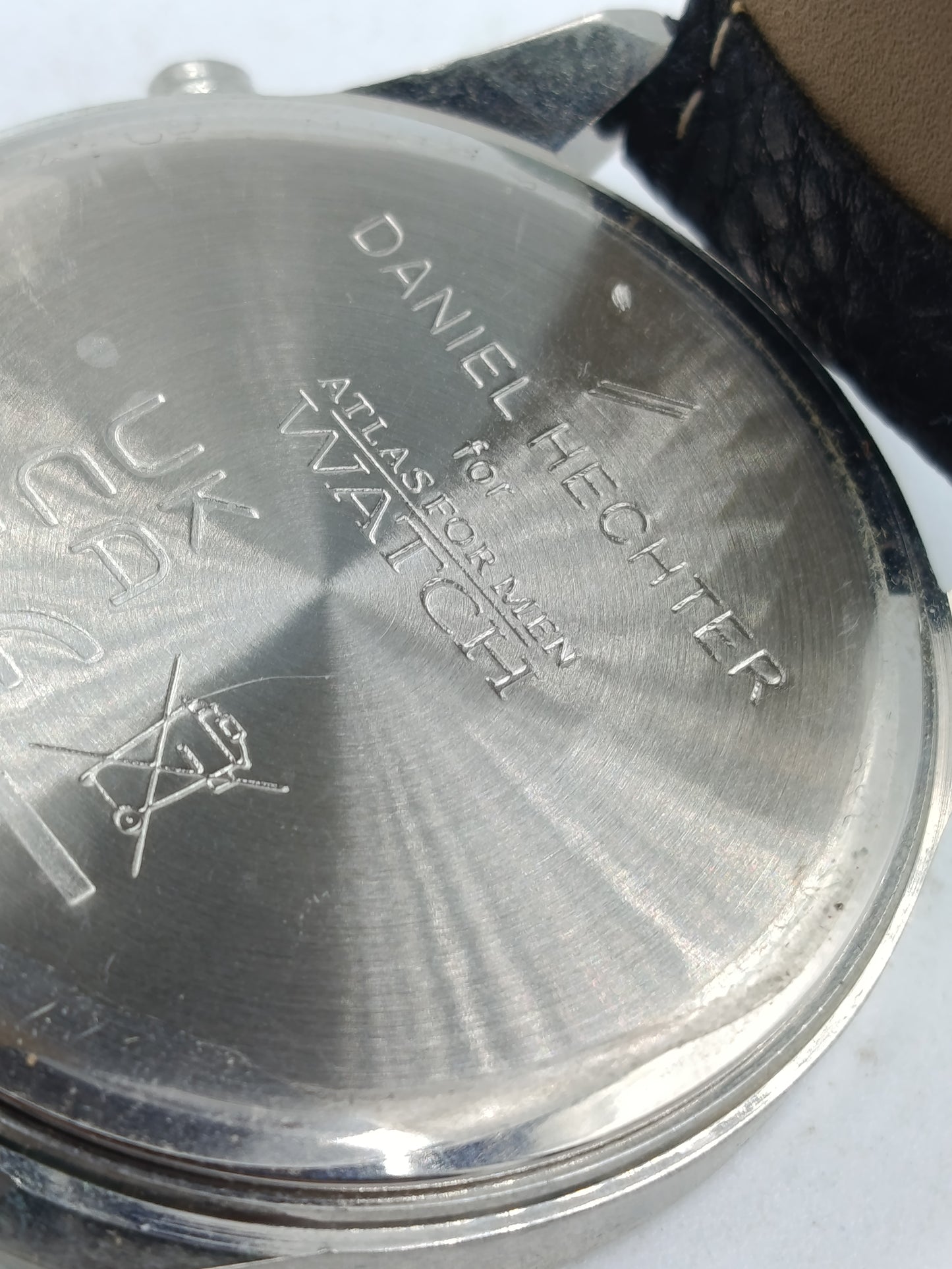 Daniel Hechter Paris Herren Uhr Chronograph Look Schwarz Edelstahl Leder
