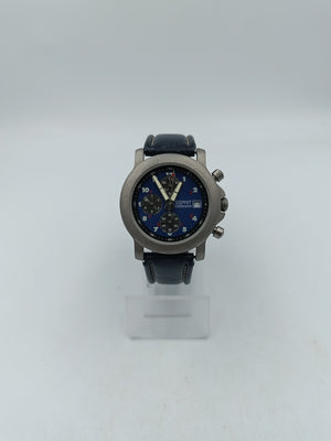 Esprit Chronograph Herren Uhr Blau Datum Edelstahl Lederarmband Sport