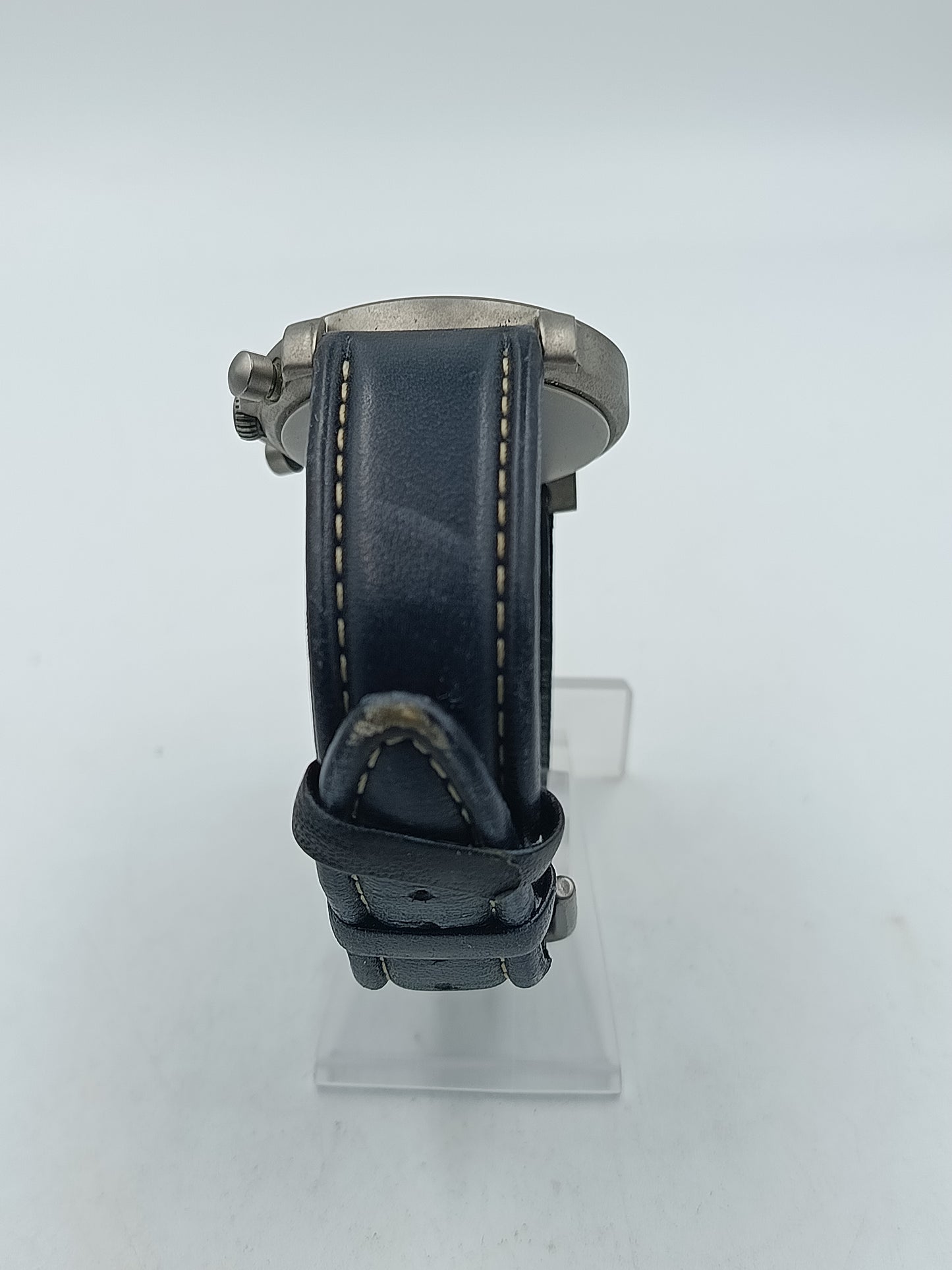 Esprit Chronograph Herren Uhr Blau Datum Edelstahl Lederarmband Sport