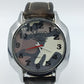 Secco Herren Uhr Camouflage Design Quarz Lederarmband Militär Stil