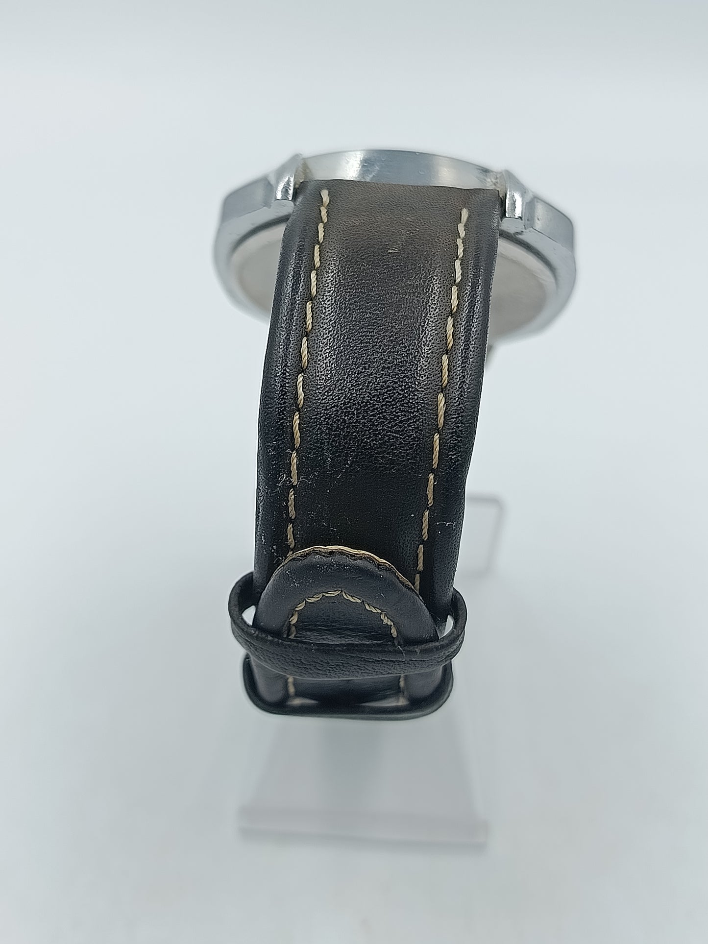 Secco Herren Uhr Camouflage Design Quarz Lederarmband Militär Stil