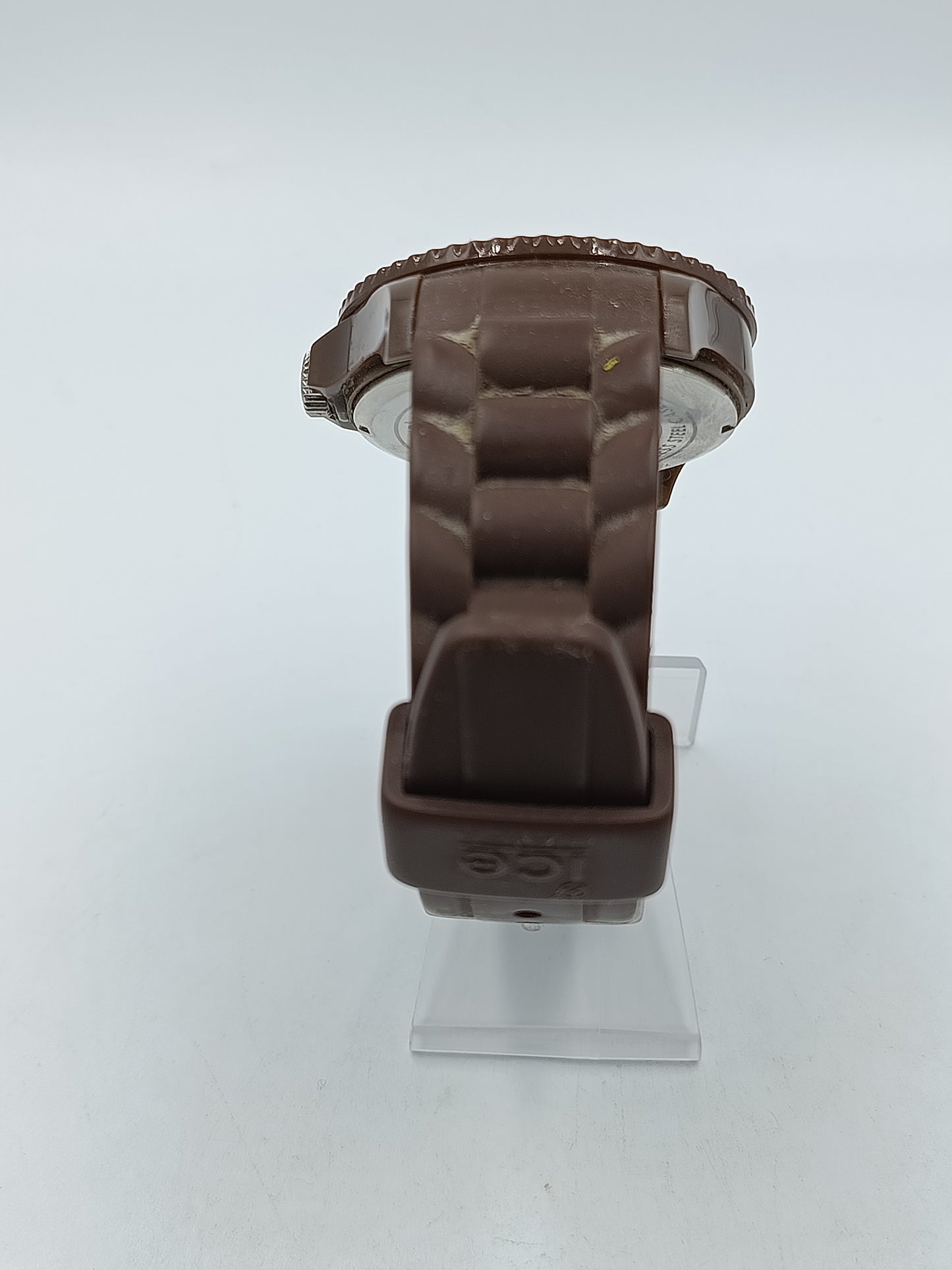 Ice Watch Herren Uhr Braun 10 ATM Datum Silikonarmband Sport Taucherstil