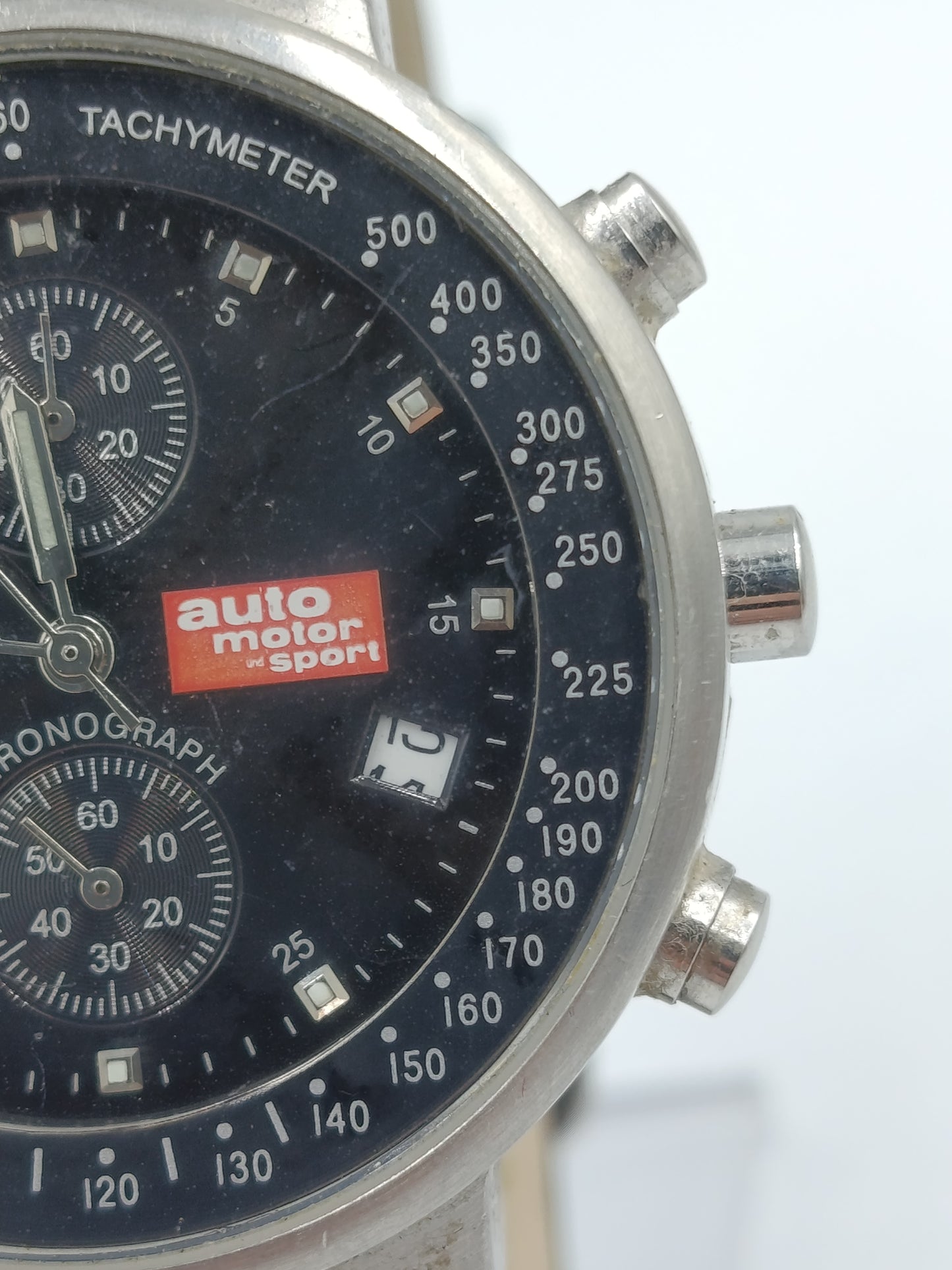 Auto Motor und Sport Chronograph Herren Uhr Tachymeter Datum Quarz Sport
