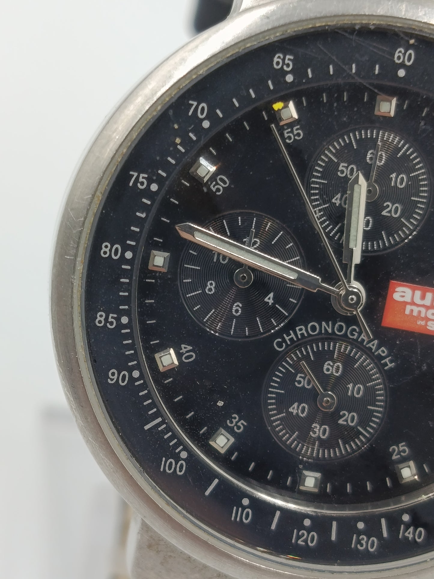 Auto Motor und Sport Chronograph Herren Uhr Tachymeter Datum Quarz Sport