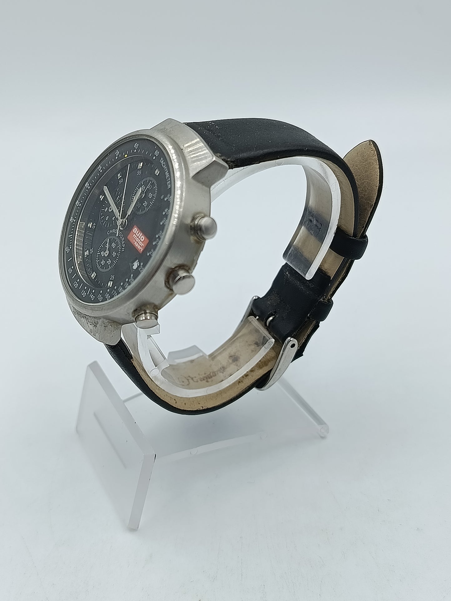 Auto Motor und Sport Chronograph Herren Uhr Tachymeter Datum Quarz Sport