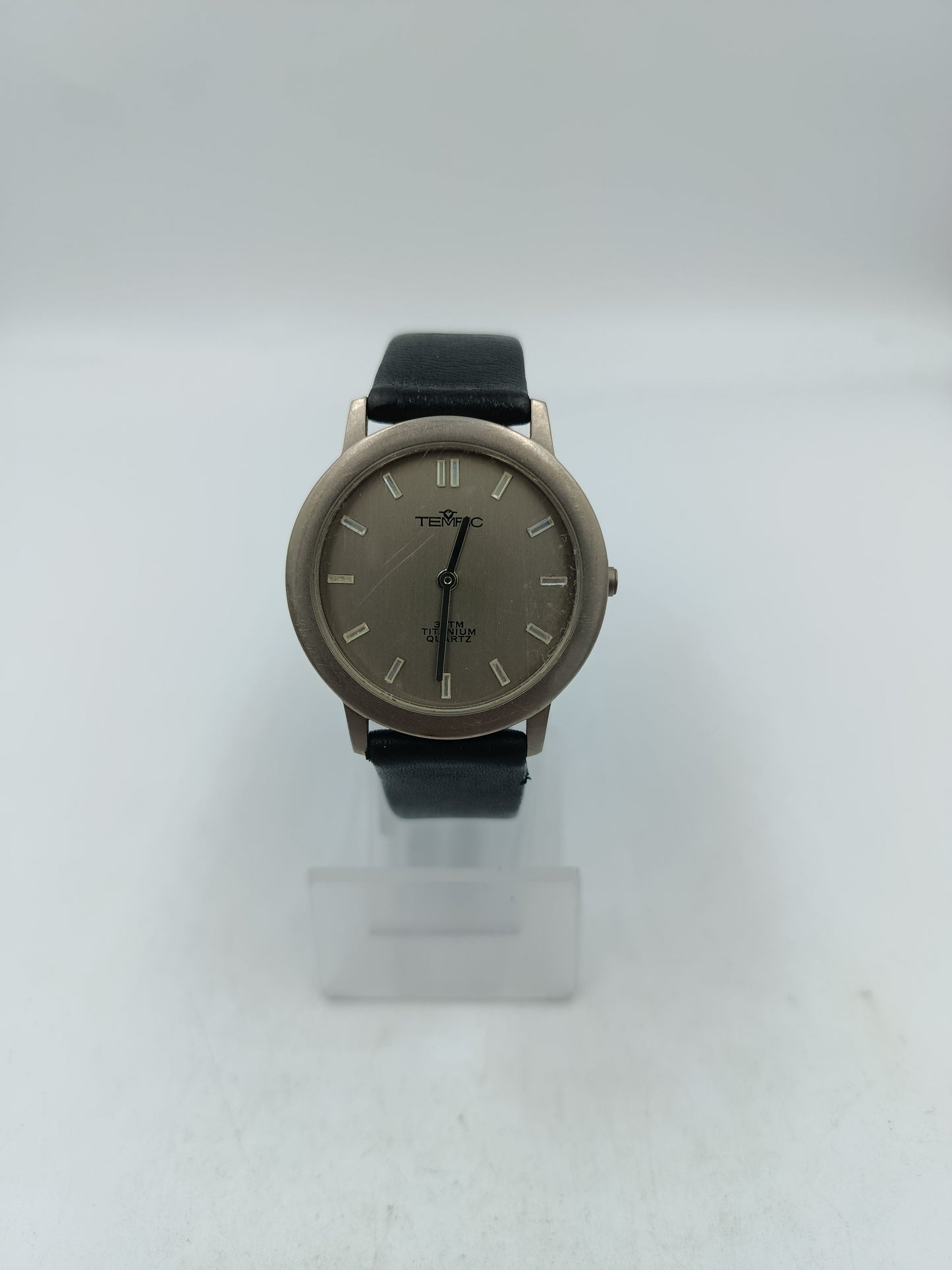 TEMPTIC Herren Uhr Titan 3ATM Quarz Armbanduhr schwarz schlicht