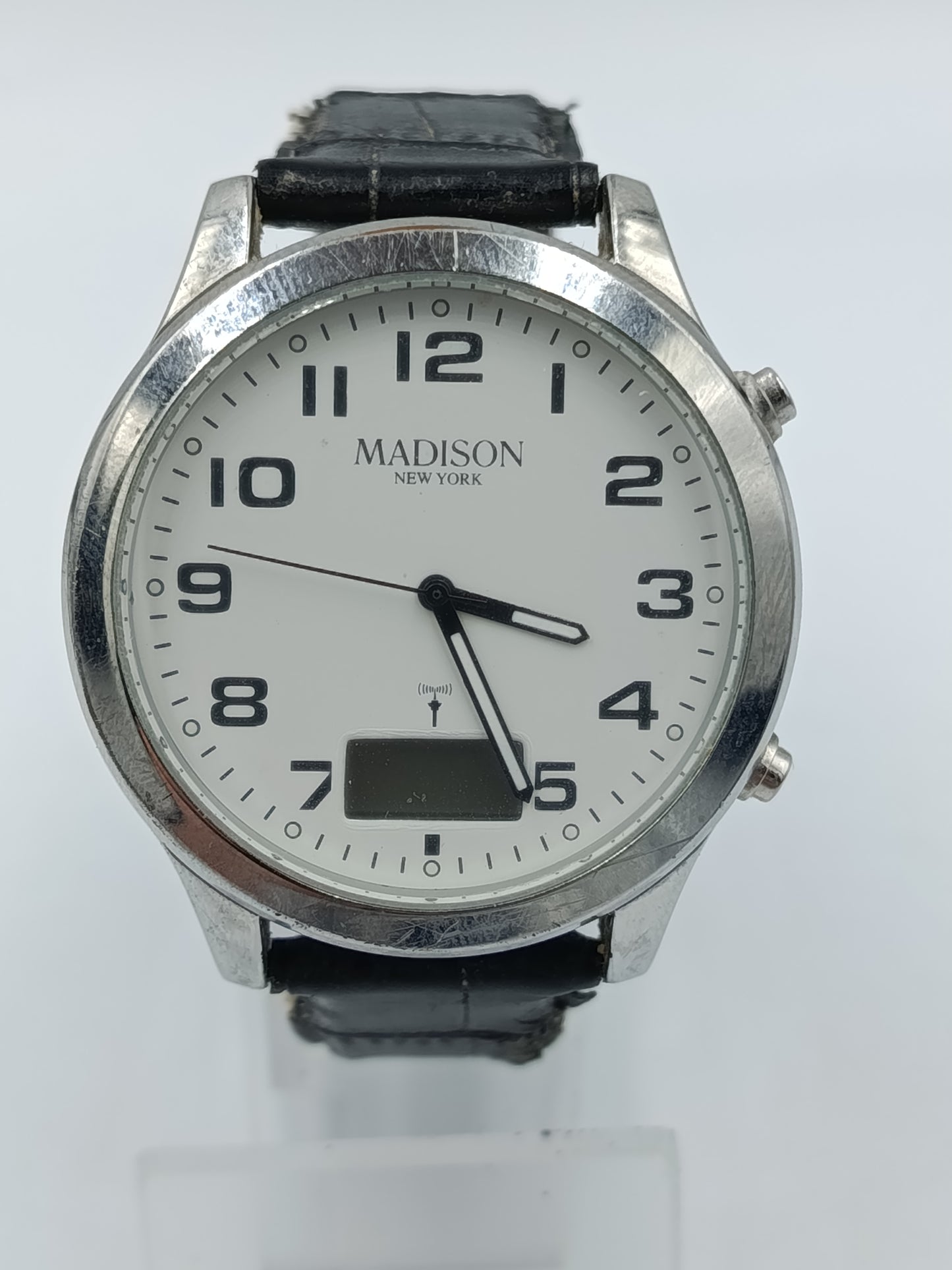 Madison New York Herren Uhr Analog Digital Quarz Lederarmband