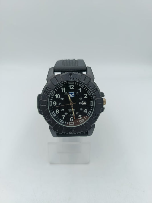 Herren Uhr Sportlich Schwarz 3ATM Datum Quarz Outdoor Armbanduhr