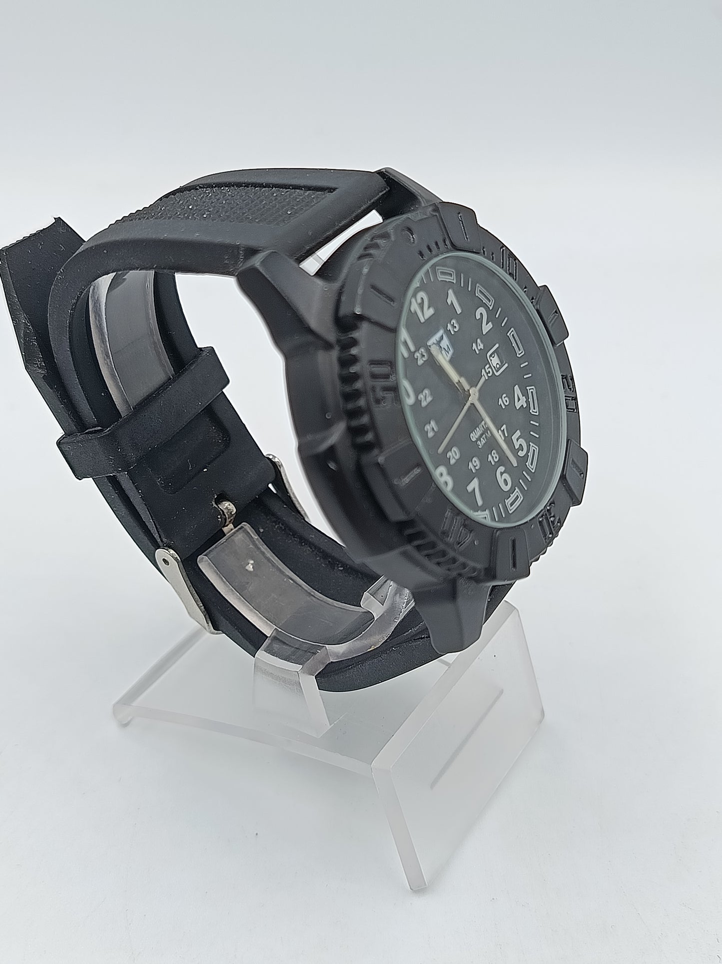 Herren Uhr Sportlich Schwarz 3ATM Datum Quarz Outdoor Armbanduhr