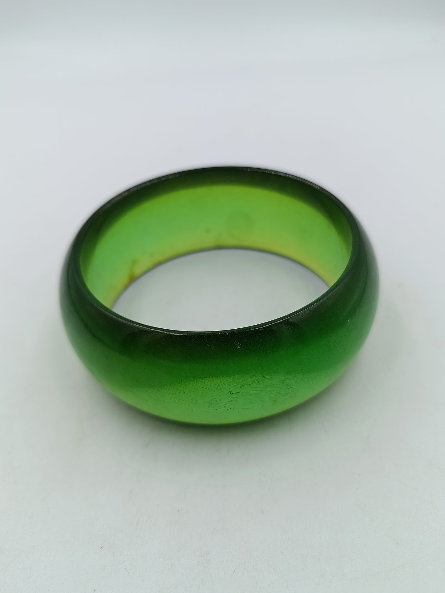 Vintage Armreif Grün Kunststoff Bakelit Stil 7cm Schmuck Damen