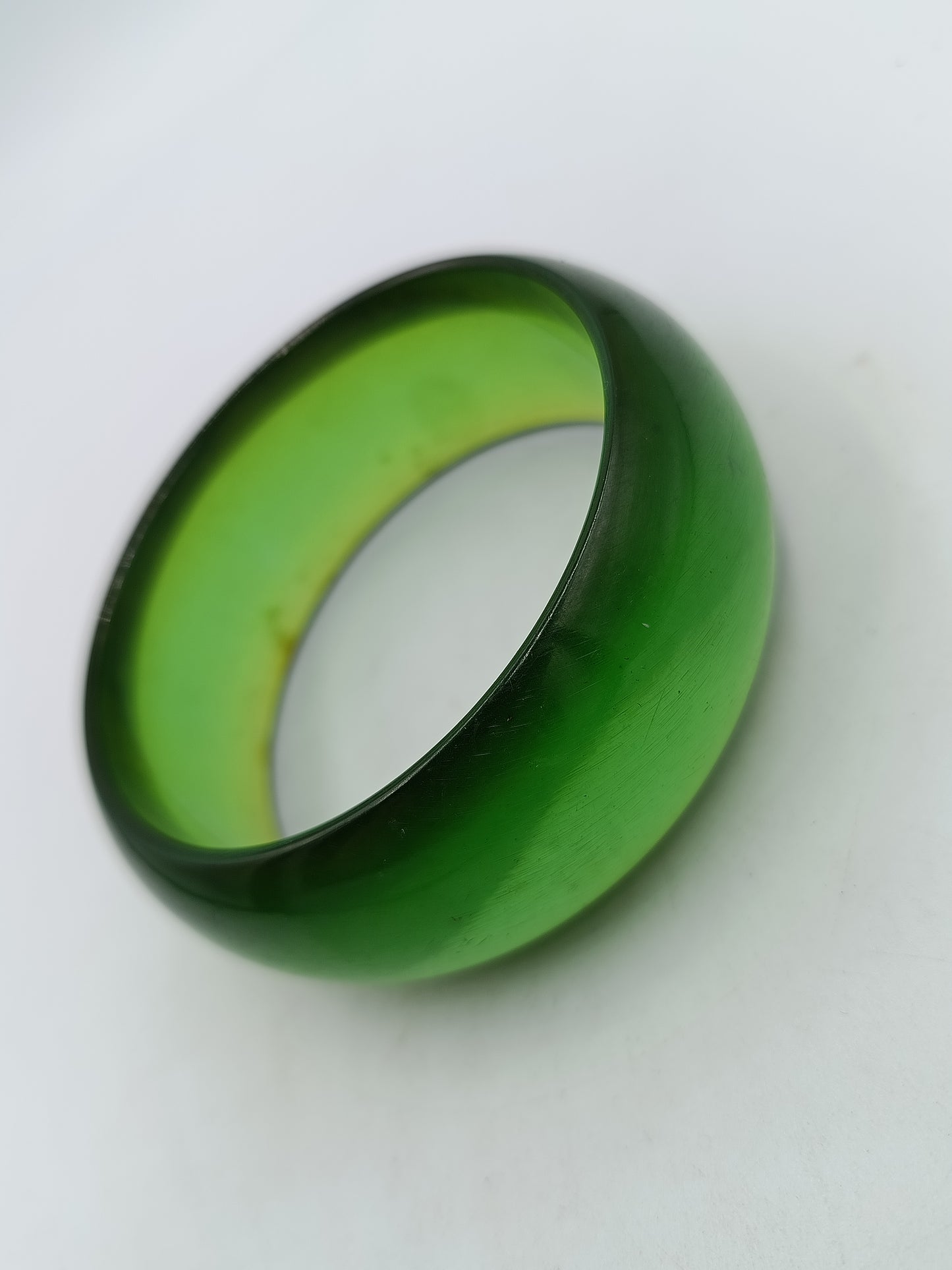 Vintage Armreif Grün Kunststoff Bakelit Stil 7cm Schmuck Damen