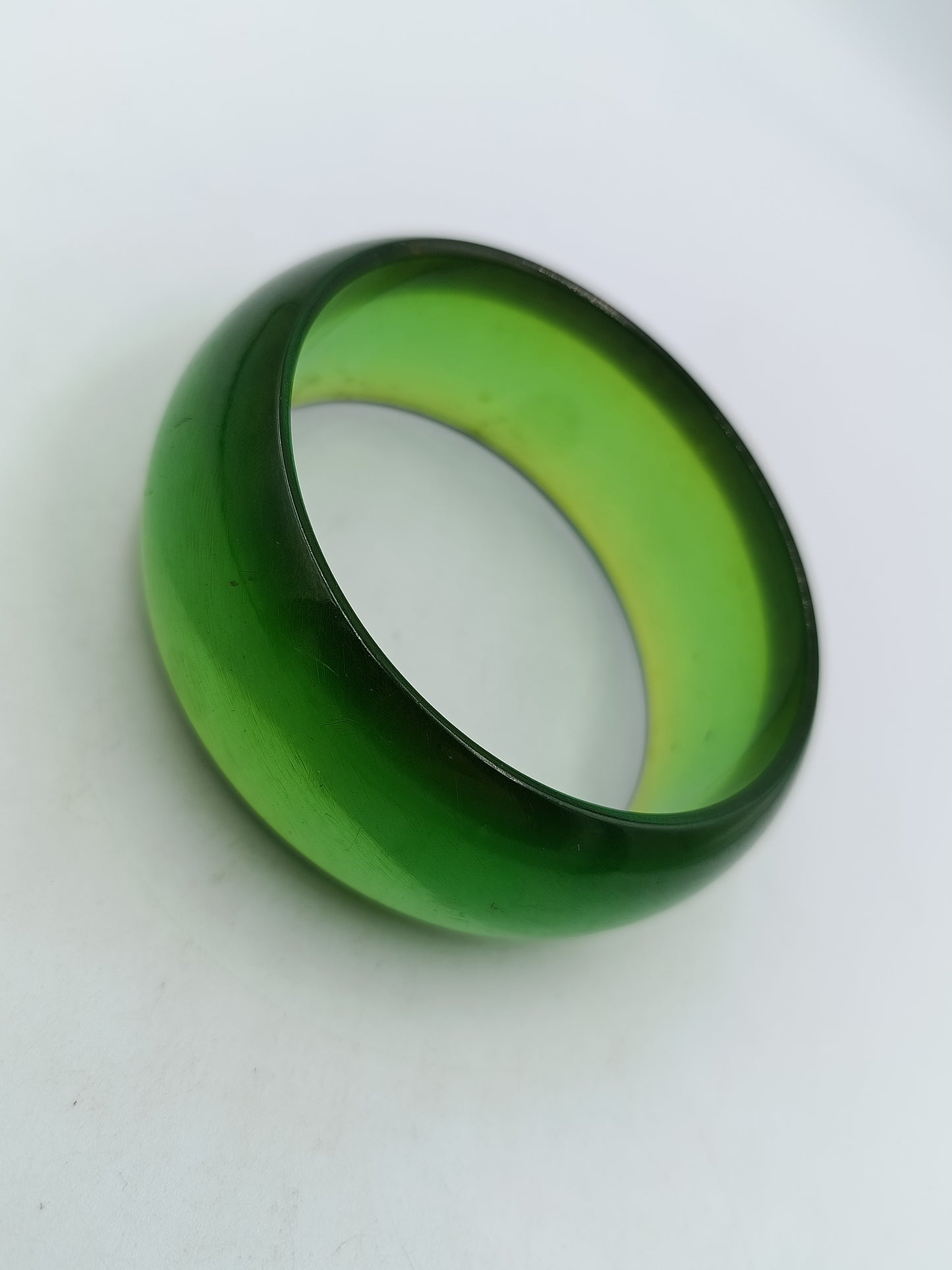 Vintage Armreif Grün Kunststoff Bakelit Stil 7cm Schmuck Damen