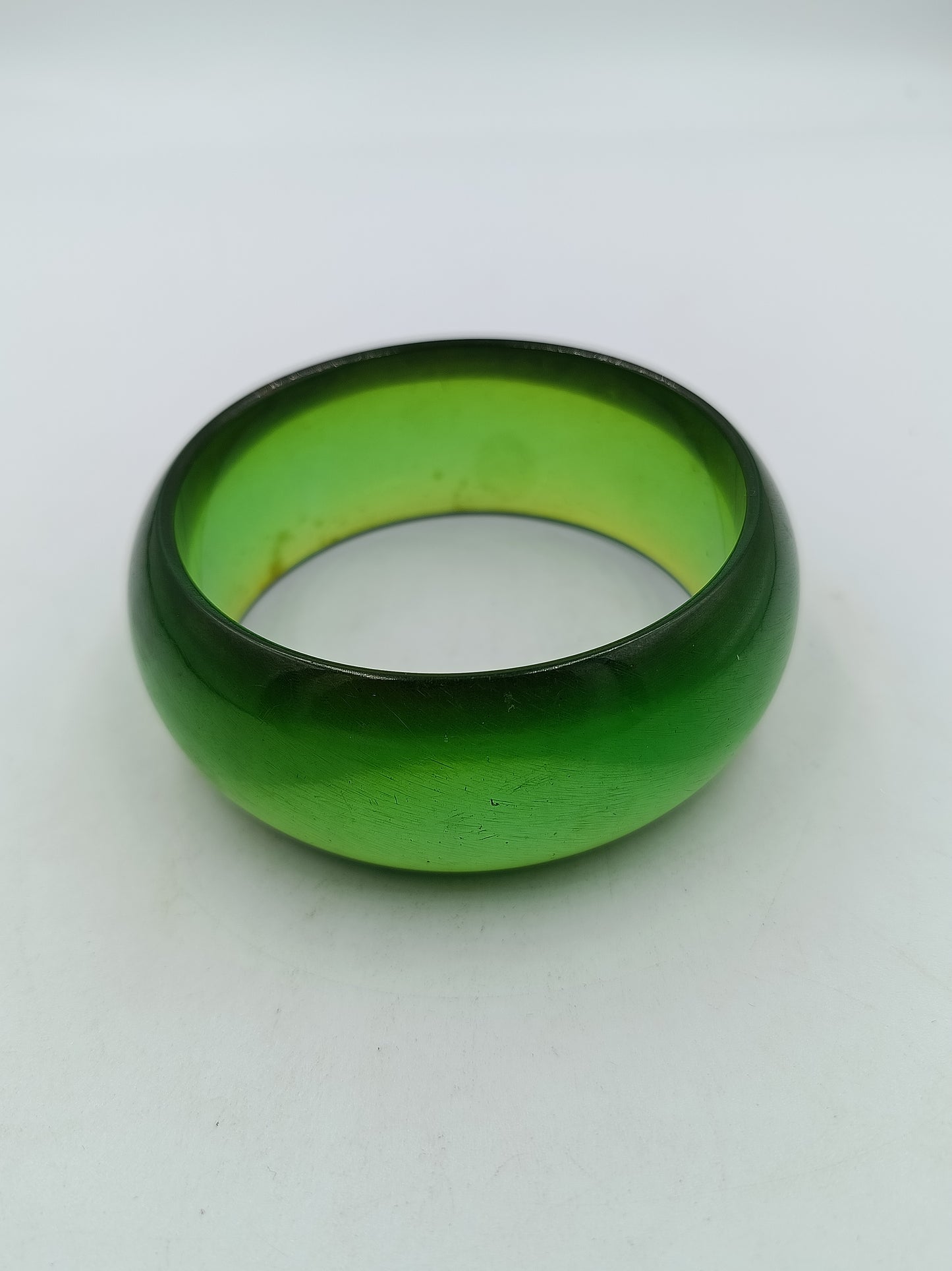 Vintage Armreif Grün Kunststoff Bakelit Stil 7cm Schmuck Damen