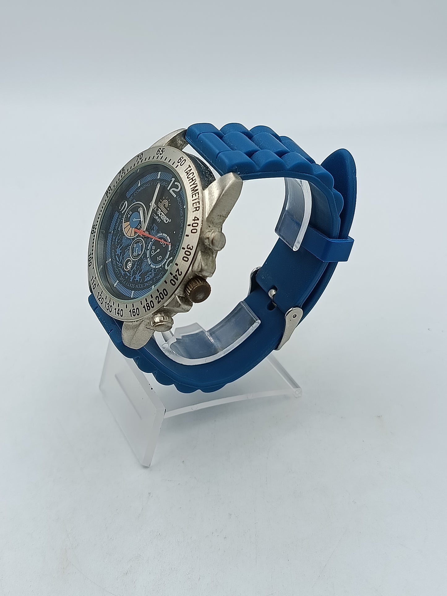 Longboard Stories Herren Uhr Chronograph Look Blau Tachymeter Sport
