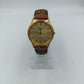 Lacher Herren Uhr Vintage Made in Germany Datum Goldfarben Leder