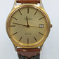 Lacher Herren Uhr Vintage Made in Germany Datum Goldfarben Leder