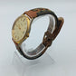 Lacher Herren Uhr Vintage Made in Germany Datum Goldfarben Leder