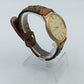 Lacher Herren Uhr Vintage Made in Germany Datum Goldfarben Leder
