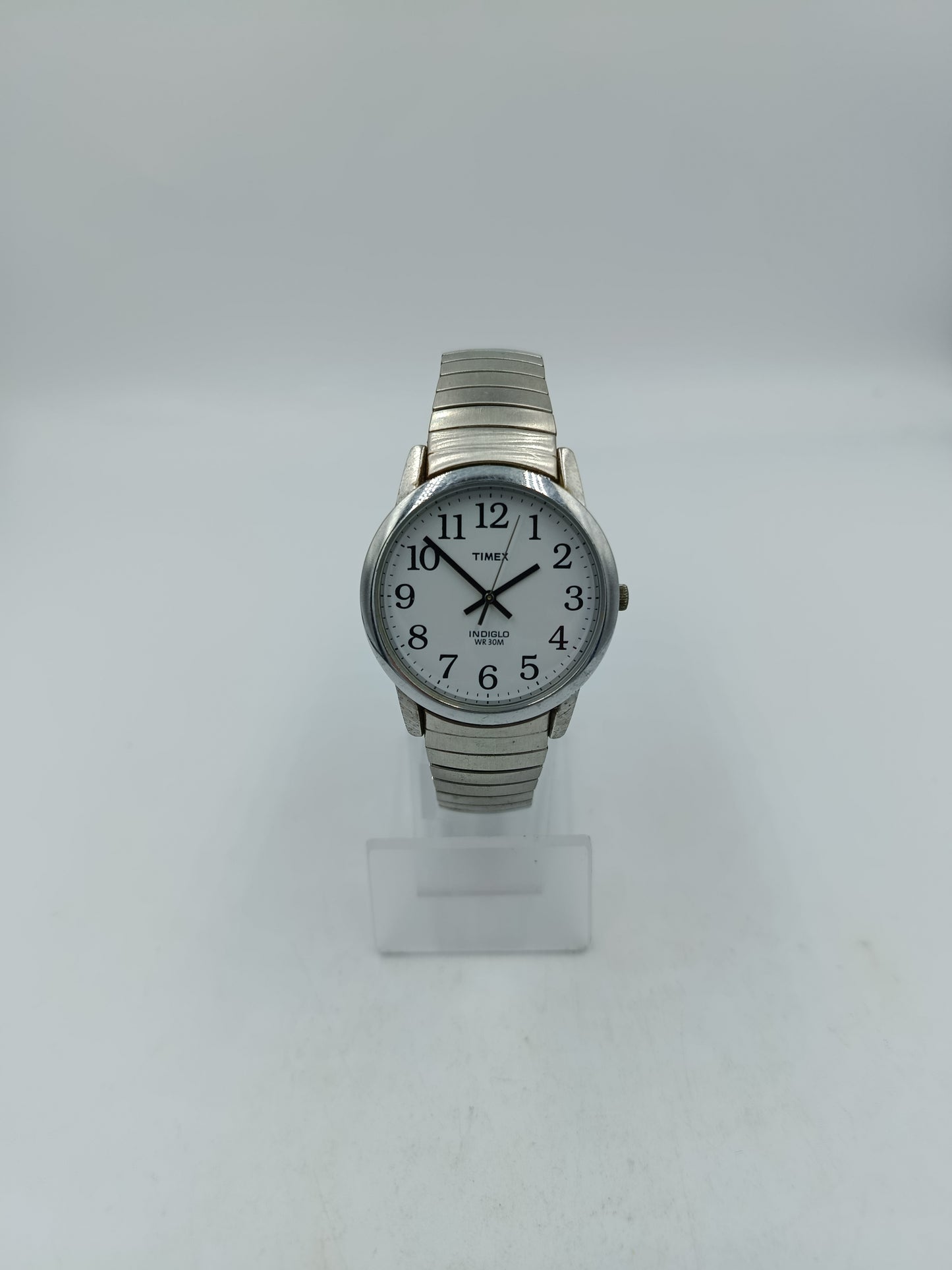 Timex Indiglo Herren Uhr Flexband Silber Klassisch WR30M