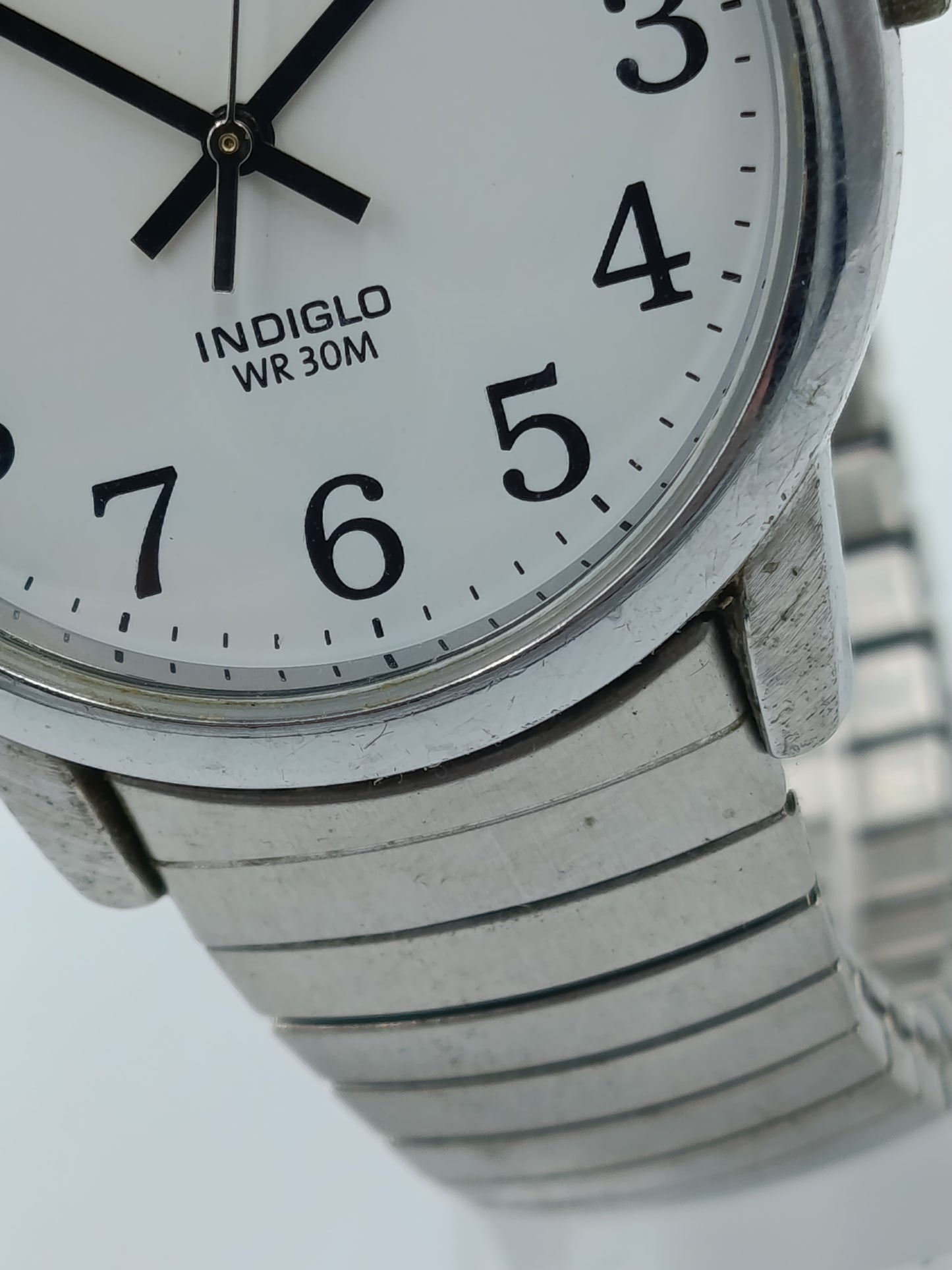 Timex Indiglo Herren Uhr Flexband Silber Klassisch WR30M