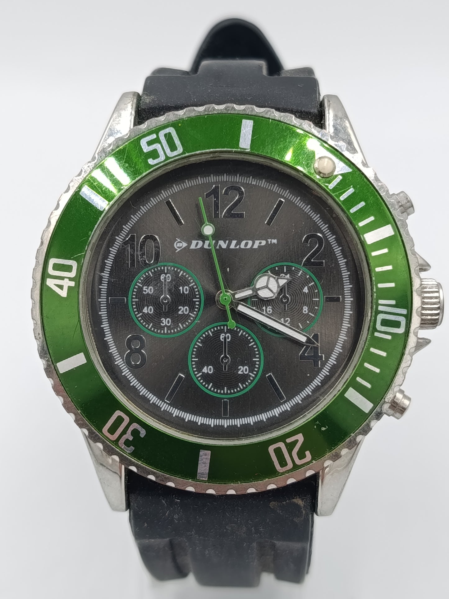 Dunlop Chronograph Herren Uhr Grün Schwarz Sport Taucheruhr Style