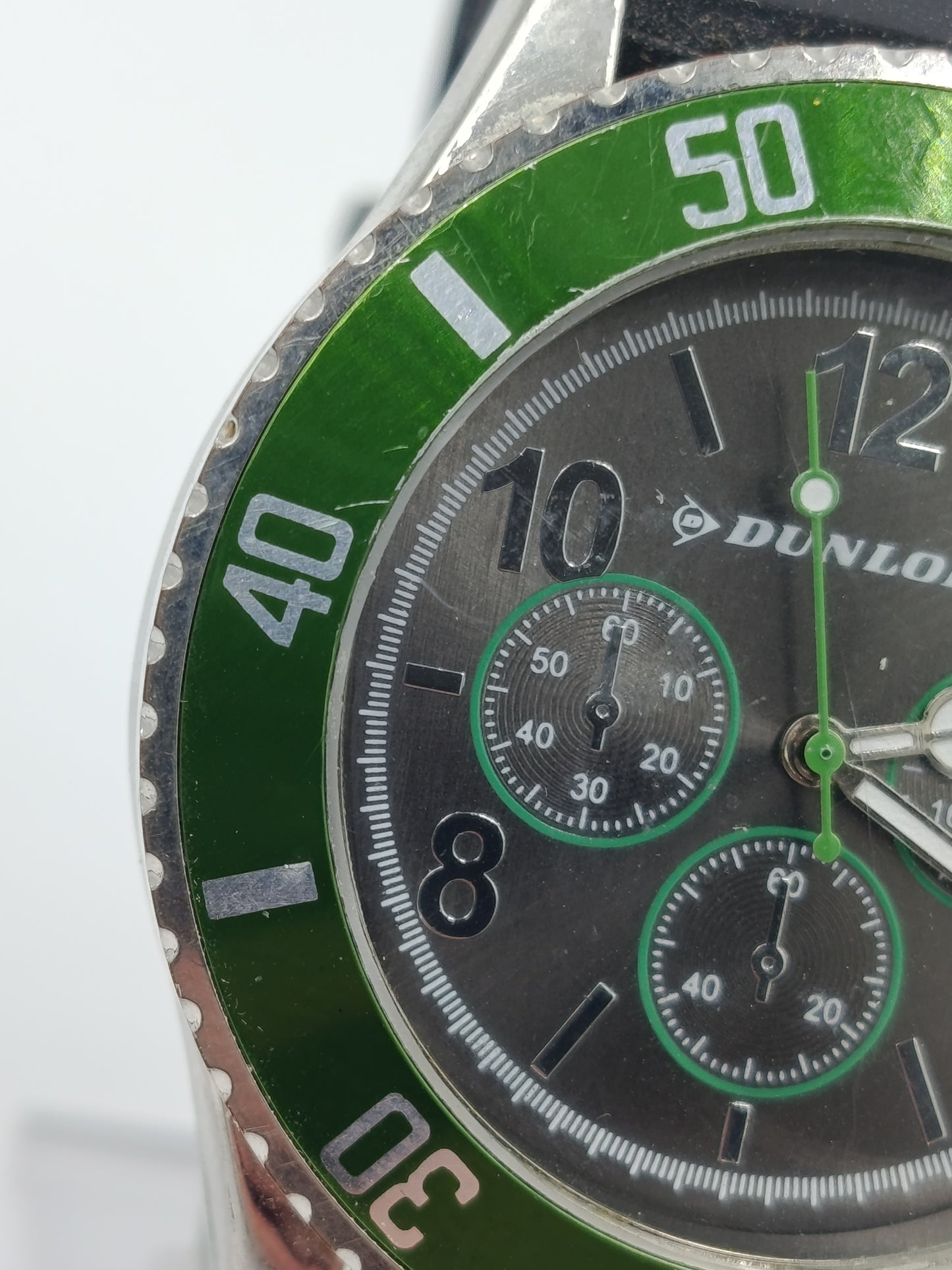 Dunlop Chronograph Herren Uhr Grün Schwarz Sport Taucheruhr Style