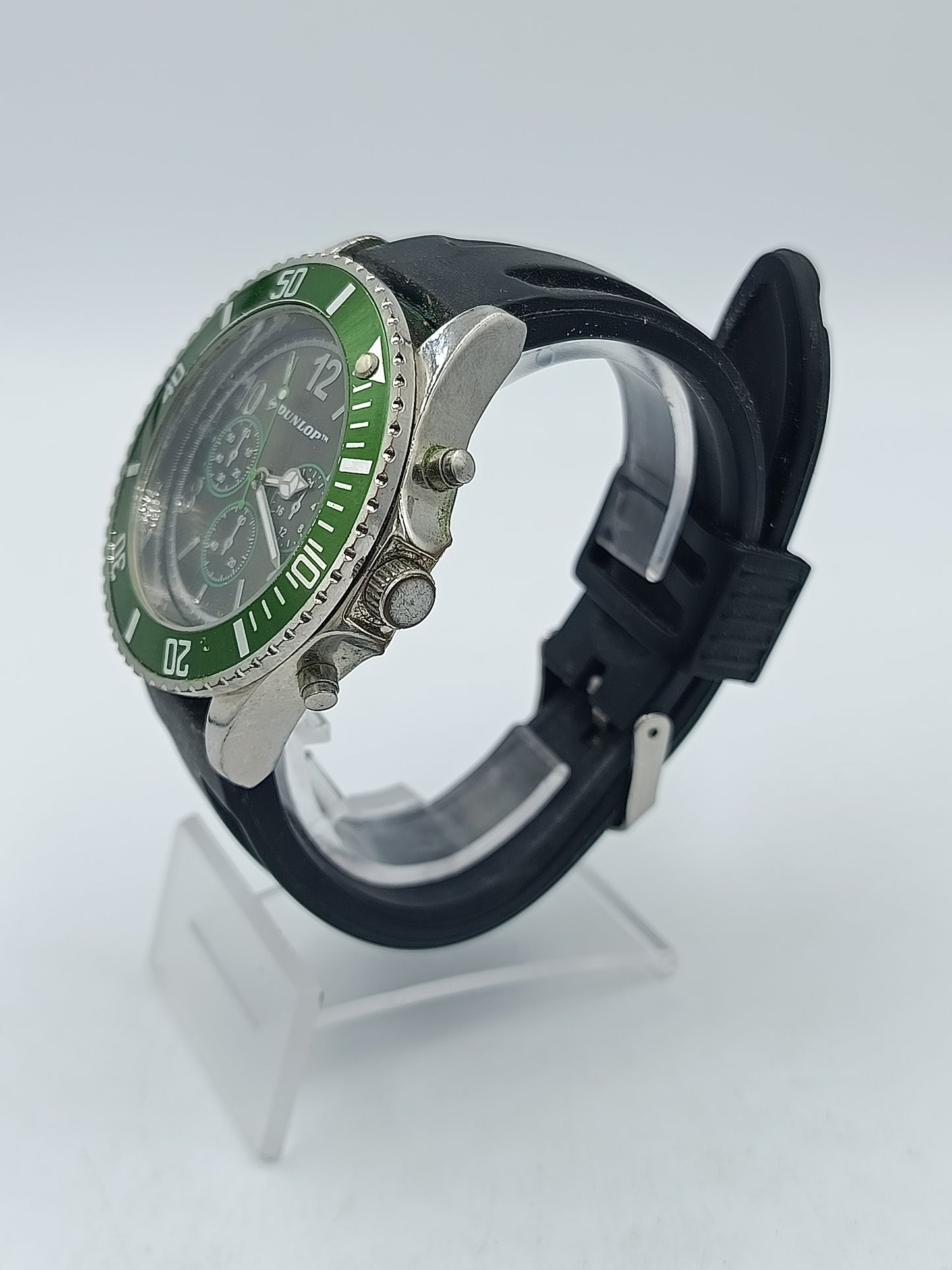 Dunlop Chronograph Herren Uhr Grün Schwarz Sport Taucheruhr Style