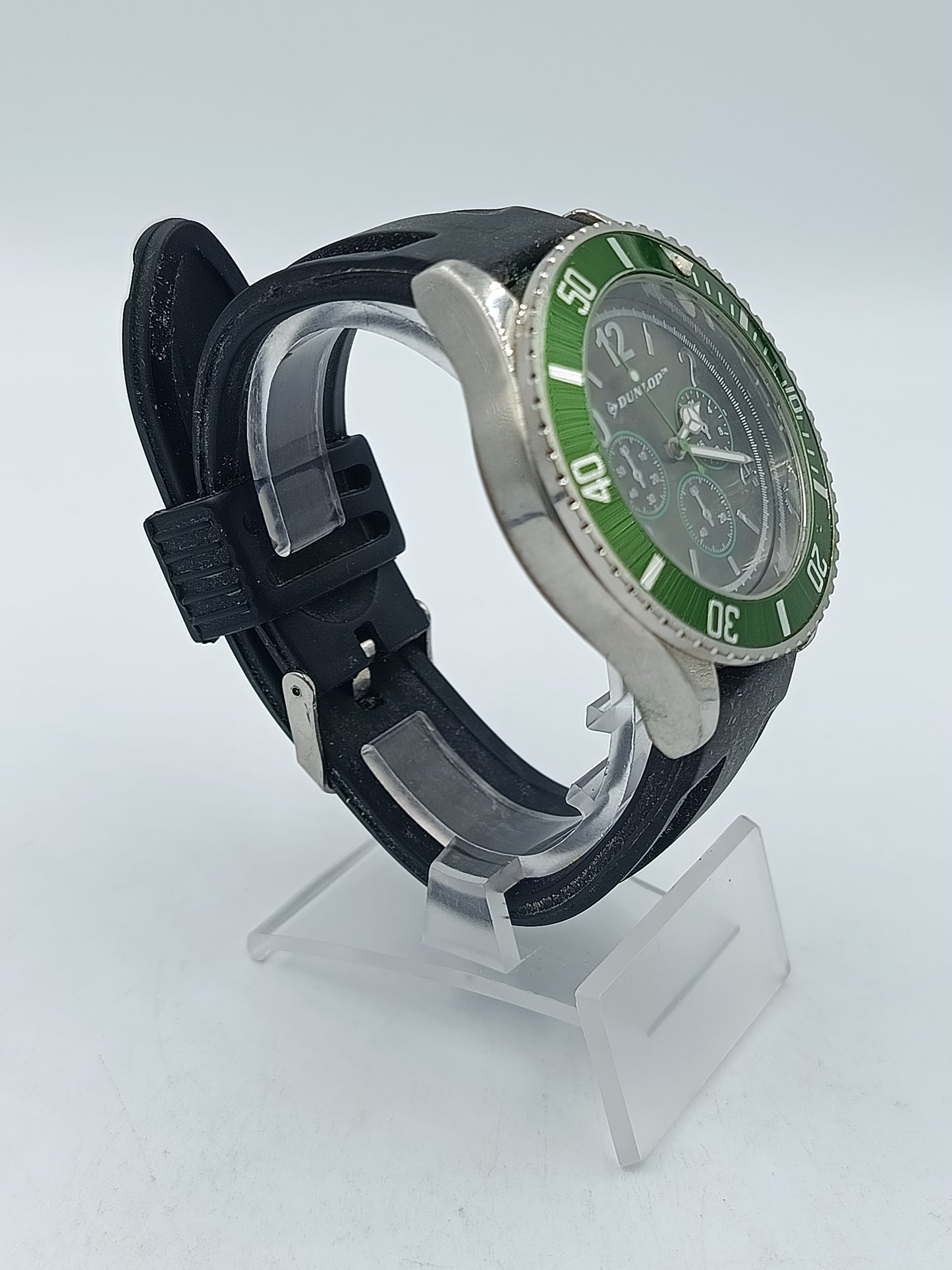 Dunlop Chronograph Herren Uhr Grün Schwarz Sport Taucheruhr Style