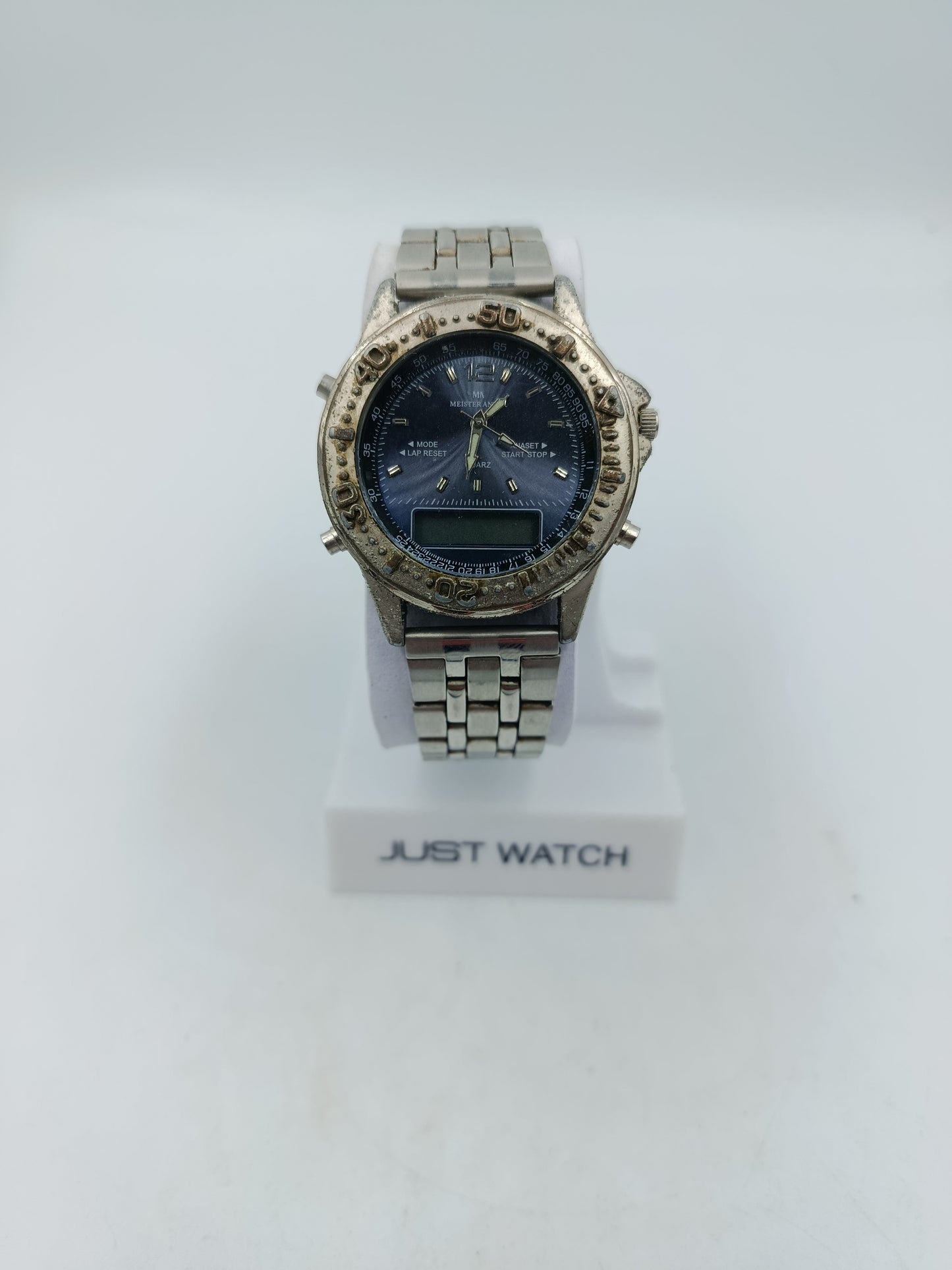 Meister Anker Herren Uhr Analog Digital Vintage Taucheruhr Look Stahl