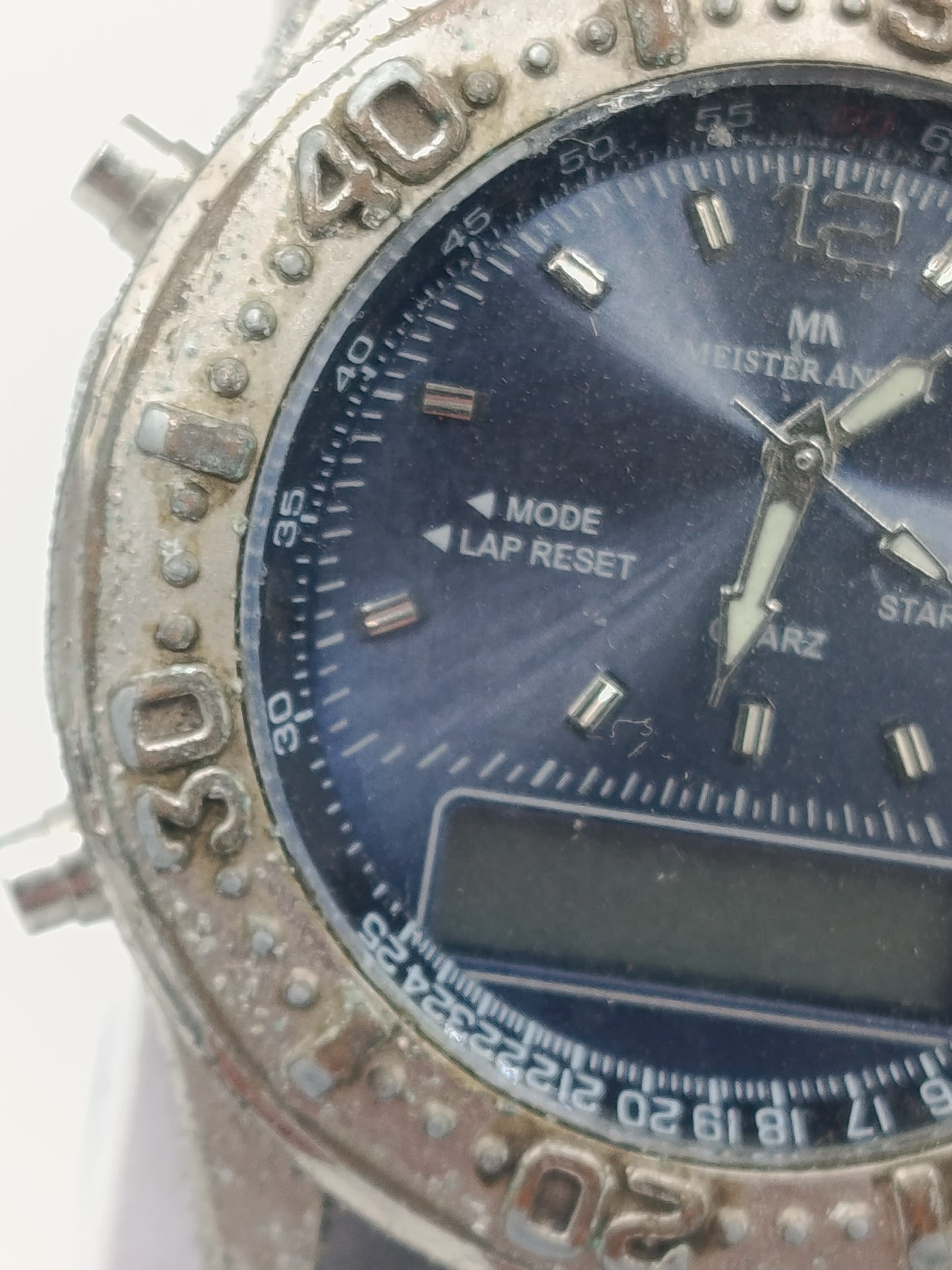 Meister Anker Herren Uhr Analog Digital Vintage Taucheruhr Look Stahl