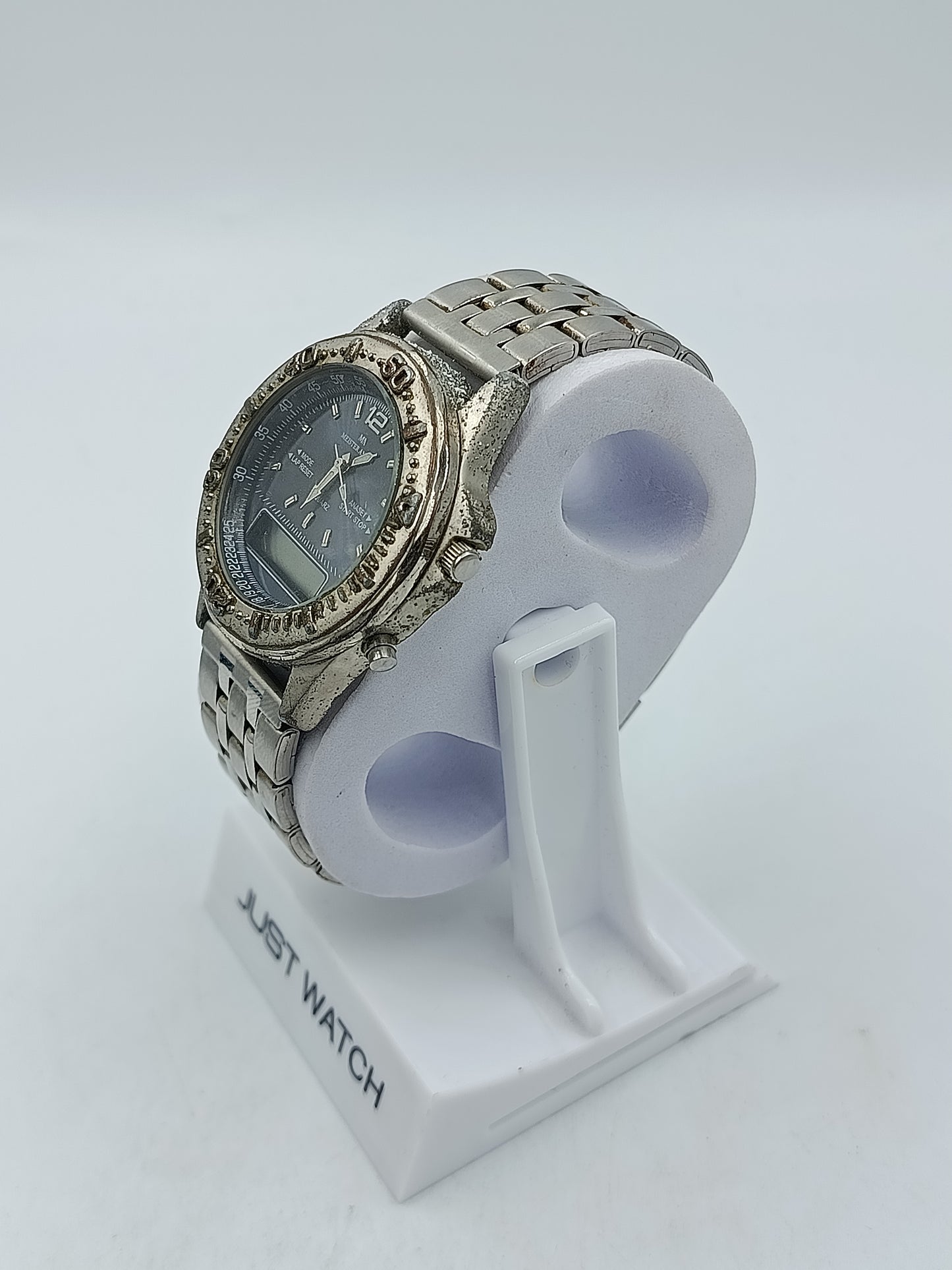 Meister Anker Herren Uhr Analog Digital Vintage Taucheruhr Look Stahl