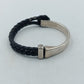 Diesel Armband Leder Edelstahl Herren Schwarz Silber Logo Bracelet