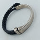 Diesel Armband Leder Edelstahl Herren Schwarz Silber Logo Bracelet