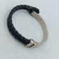 Diesel Armband Leder Edelstahl Herren Schwarz Silber Logo Bracelet
