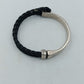 Diesel Armband Leder Edelstahl Herren Schwarz Silber Logo Bracelet