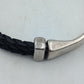 Diesel Armband Leder Edelstahl Herren Schwarz Silber Logo Bracelet