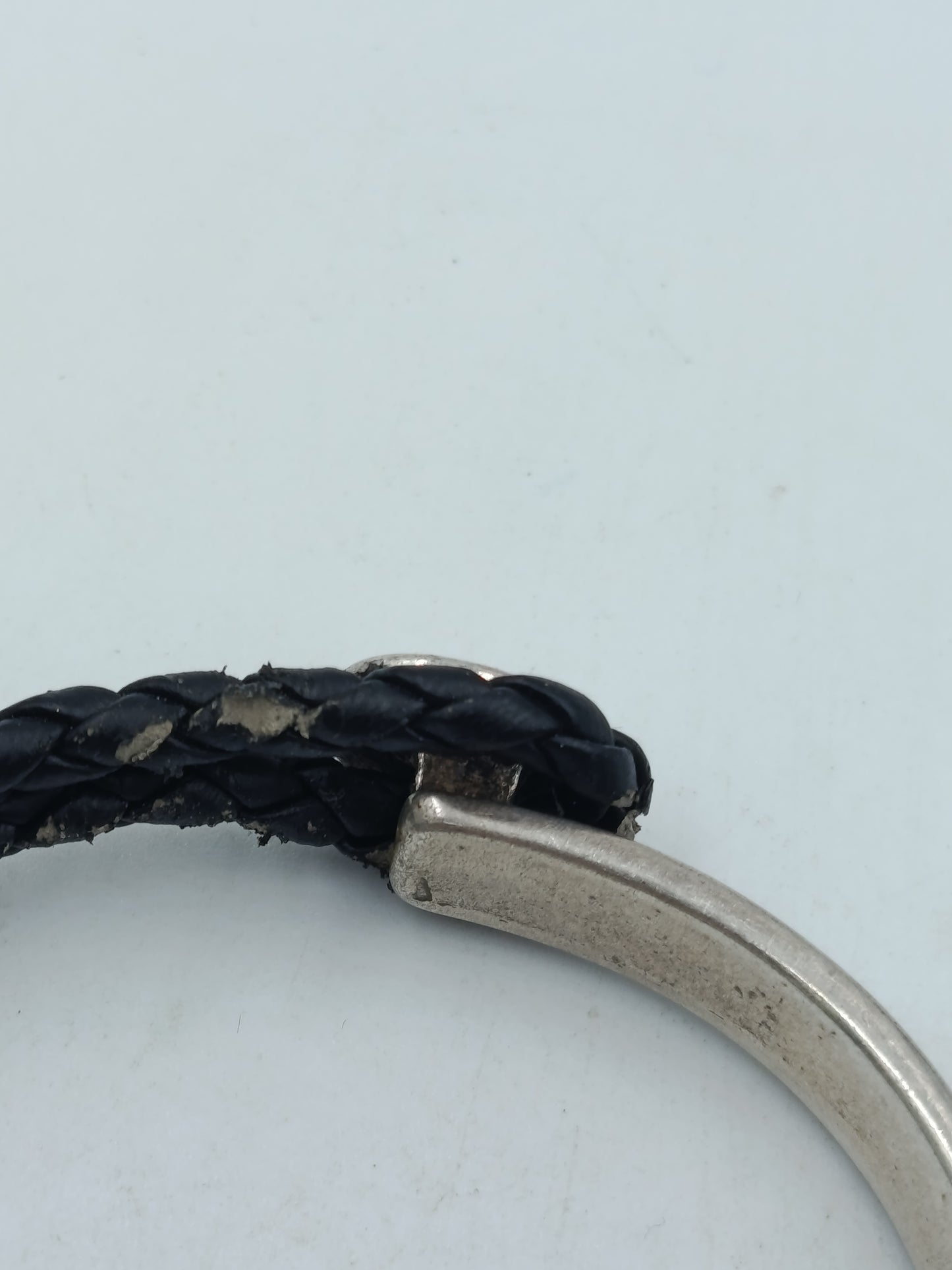Diesel Armband Leder Edelstahl Herren Schwarz Silber Logo Bracelet