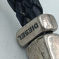 Diesel Armband Leder Edelstahl Herren Schwarz Silber Logo Bracelet