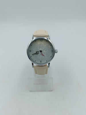 Vivat Damen Uhr Beige Leder Minimalistisch Elegant Quarz Armbanduhr